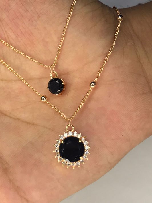 Gold Ruby Pendant Necklace with Diamond Halo